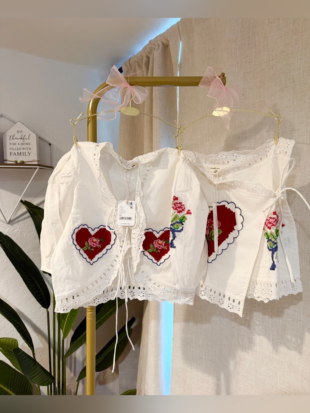 ❤️ Rare NWT For Love & Lemons Mi Amore Embroidered Set Size XS Top & Skirt - Picture 15 of 15